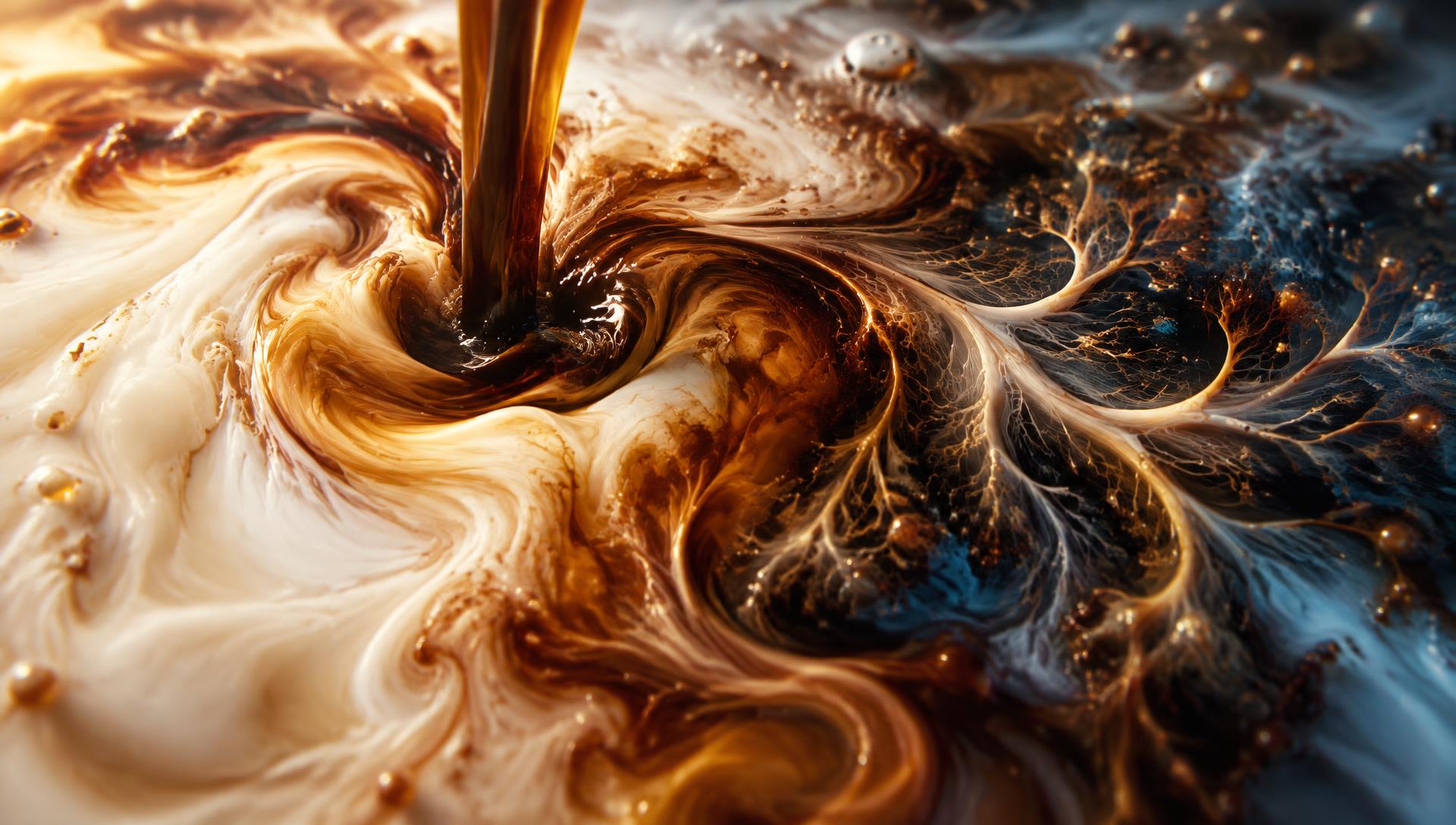 Coffee and cream marbling into an organic intelligence network